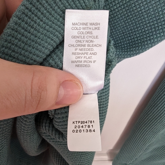 $10 SALE J Jill Long Sleeve Thermal Top V Neck size large sage green capsule - Picture 9 of 12